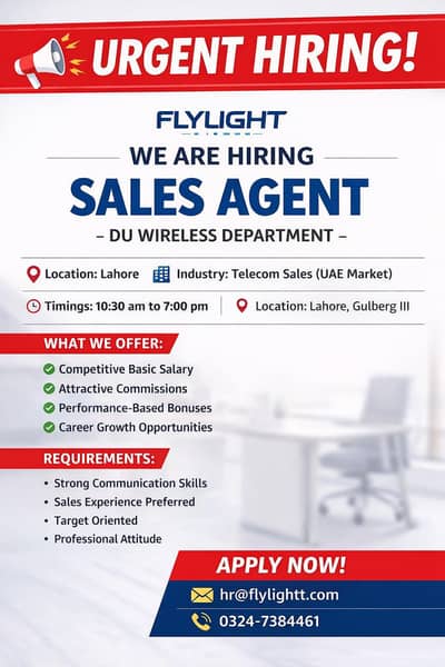 sales agent position/ job / call center