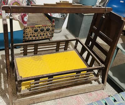 Wooden Baby Cradle / Swinging Baby Cot — Tradition