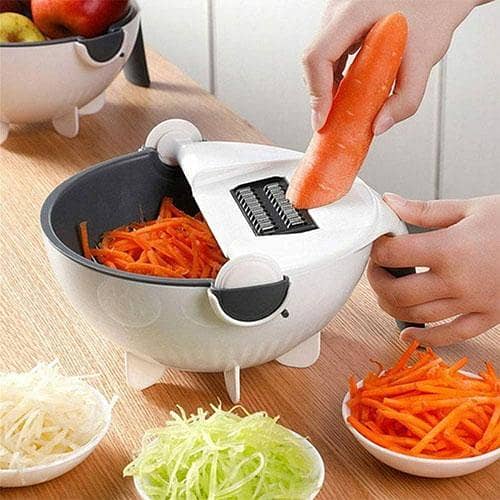 Magic Vegetable Cutter With Drain Basket 9 in 1 Multi-functional Kitchen Veggie Fruit Shredder Grater Slicer