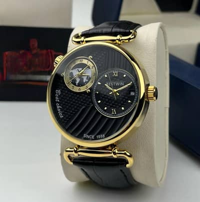dual zone world time luxury watch