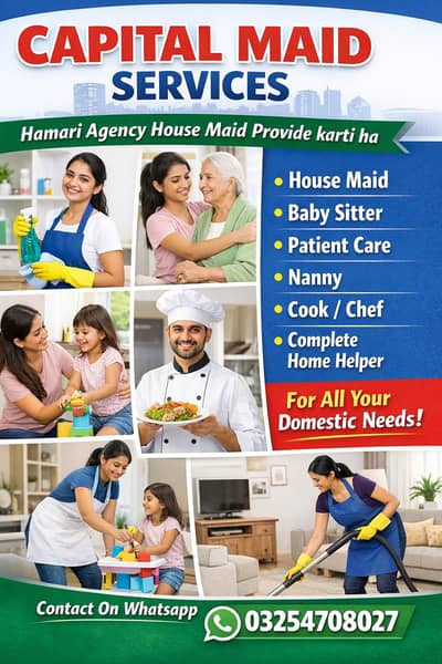 House Maid & Babysitter Services in Islamabad | Capital Maid Services