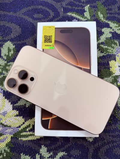 16 Pro Max Desert Titanium 256 GB Non PTA Sim Time available