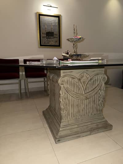 Solid wood dinning table with 6 chairs