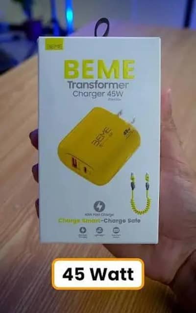 box pack beme 25 + 45 watt hybride PD super Fast charger with cable