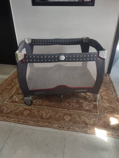 Graco Contour Portable Baby Playpen with Mesh Sides – Safe & Foldable