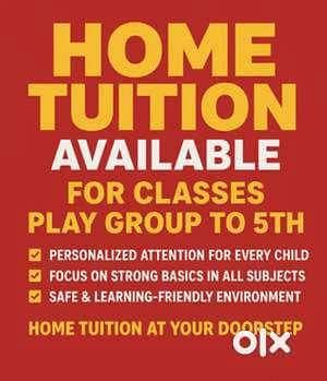 home tutor for pg to 5th class