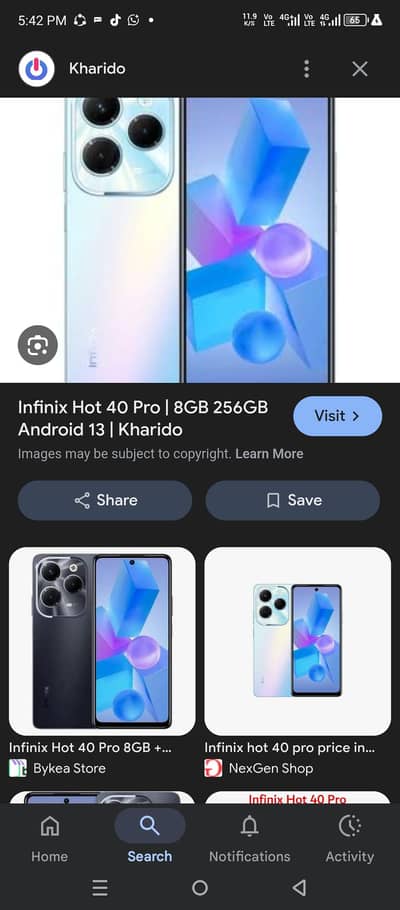 Infinix Hot 40 pro for sale in excellent condition me