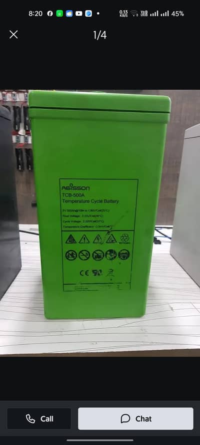 2 volt cell 500A my WhatsApp  03056093633