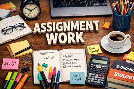 hand writing assignment work and MS WORD 1 page PKR:3000