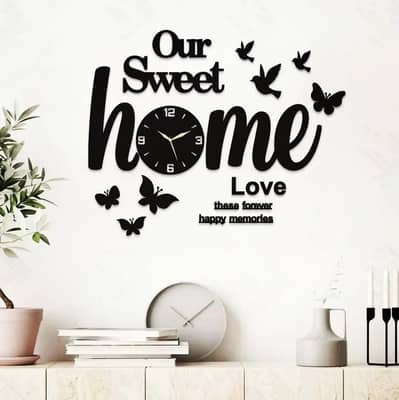 sweet Home Design 3D Wall Clock ( delivery all over pakistan )