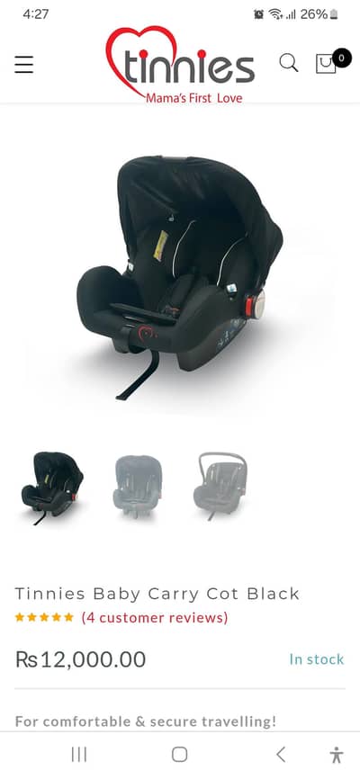 Tinnies Baby Carrier and car seat