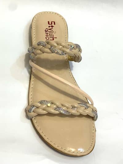 lvory gemstone braided women's semi formal flats