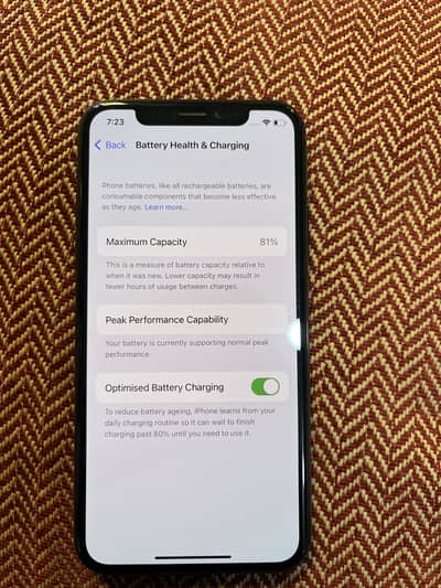 iPhone X just back break total geniune 64 GB 81% health Face ID ok
