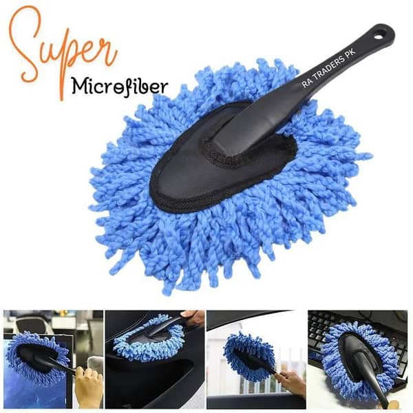 Mini Soft Microfiber Interior Duster – Compact Car Dashboard & Vent Cleaning Brush