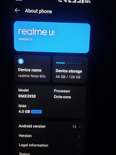 realeme note 60x, 128 gb, 12 gb ram