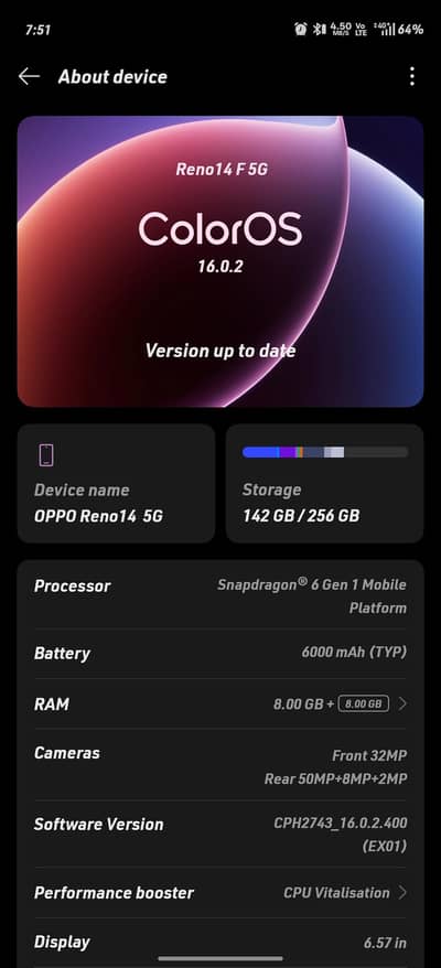 oppo Reno14F 5g  only 3 months use