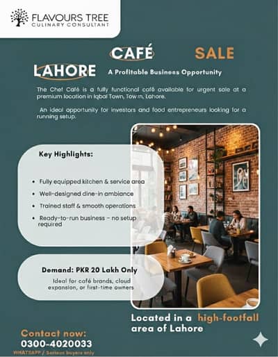 Cafe for urgent sale restaurant for sale