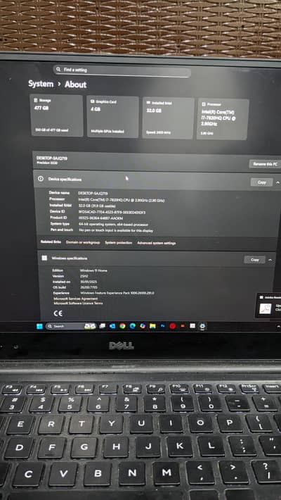 Dell storage 512 GB AND RAM 32 GB