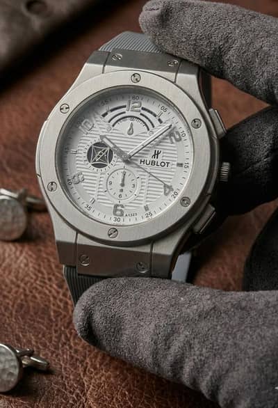 Hublot Style Silver Watch | Box Available