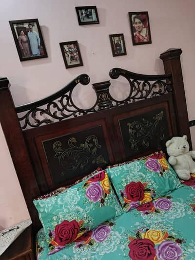 *: "Solid Wood Double Bed & 2 Side Tables - Excellent Condition"