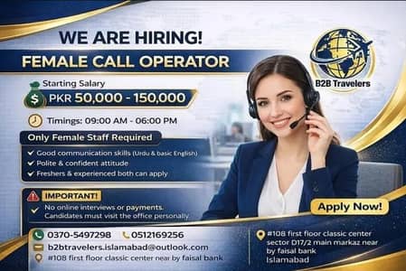 Female Call Operator for Night Shift