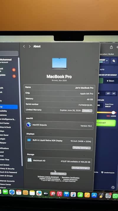 Apple MacBook pro 16M4