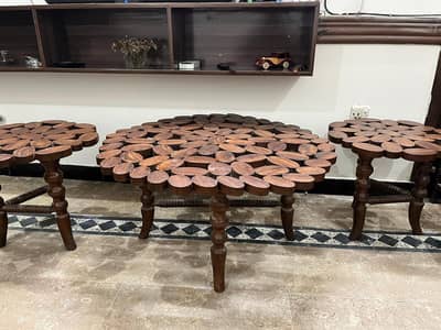 unique design wood table in solid wood