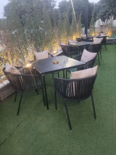 CAFE'S RESTAURANT OUTDOOR RATTAN ROPE FURNITURE AVAILABLE FOR SALE