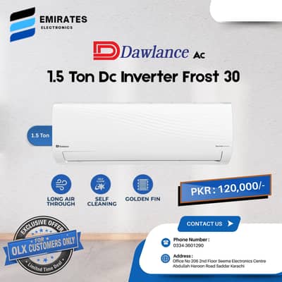 Dawlance 1.5 Ton DC Inverter AC Frost 30 – Energy Efficient