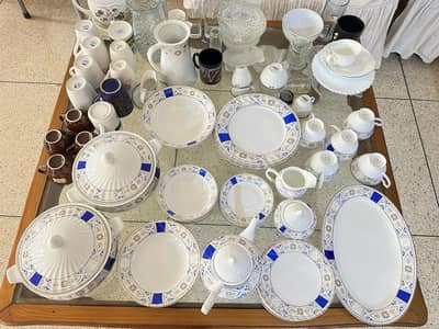 Royal Blue and golden China Dinner set