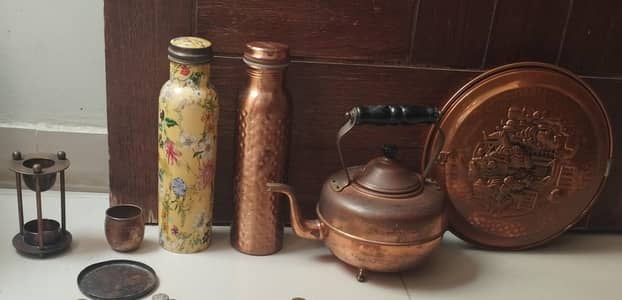 Copper utensils ,copper bottle,cattle,plate,jar