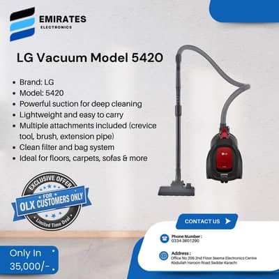 LG Vacuum Cleaner 5420 – Powerful Suction | Lightweight |