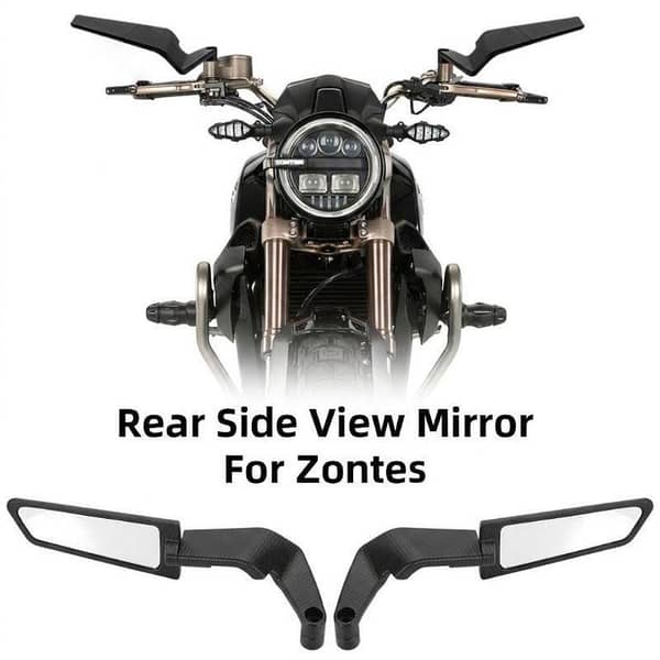 Universal Aerodynamic Foldable Rotary Wing Rearview Mirrors for Motorcycles – Textured Back Design