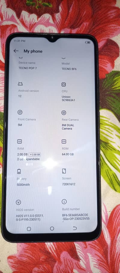 Tecno pop 7 03170249462