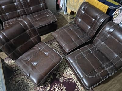 6 single piece leather sofa set