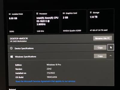 Hp workstation z420 with 1 LCD