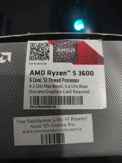 AMD Ryzen 5 3600 CPU Tray Processor