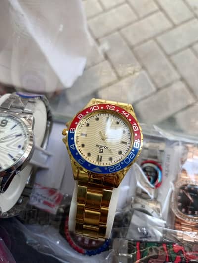 Aqua Time Golden Watch with Colourful Dial ⌚