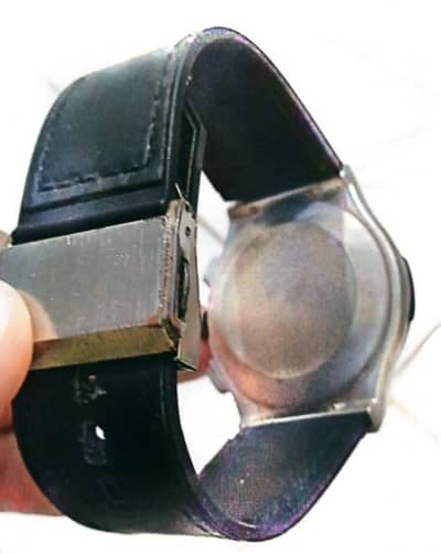 Men's watch Waterproof leather strip Date working butterfly lock