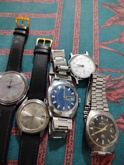 Antique Seiko 5  watch Raketa Russian Ricoh vintage watch swiss Roamer