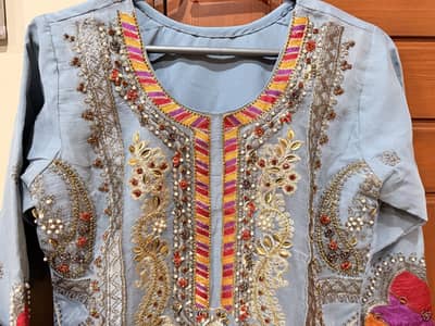 Heavy embroidered wedding formal dress