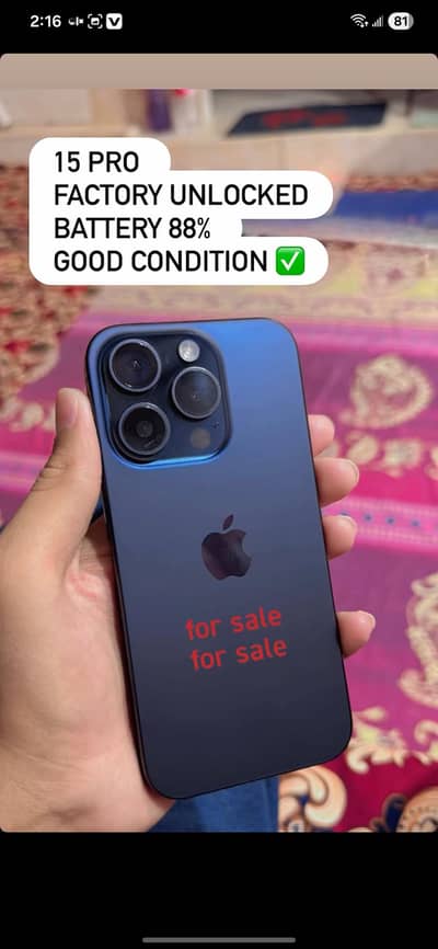 15 pro 10/10 sealed kit factory unlock 256gb