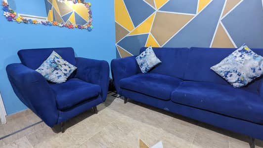 5 seater  , dark blue velvet sofa set