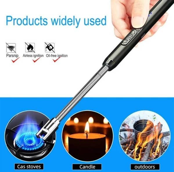Flexible Arc Electric Lighter - USB Rechargeable Windproof Flameless Lighter for Gas Stoves, Candles & BBQ - Long Neck Plasma Igniter for Kitchen, Camping & Outdoors - Safe & Eco-Friendly