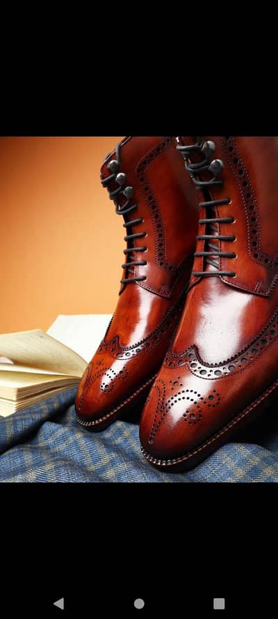 Handmade Genuine Pure Leather lace up boots for Men