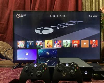 xbox 1 + 2 controllers + 11 top games 1TB storage jail broken