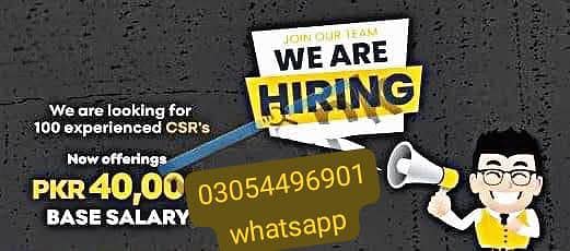 CSR Jobs in Lahore – 40,000 Salary + Commission (Experienced & Fresh)