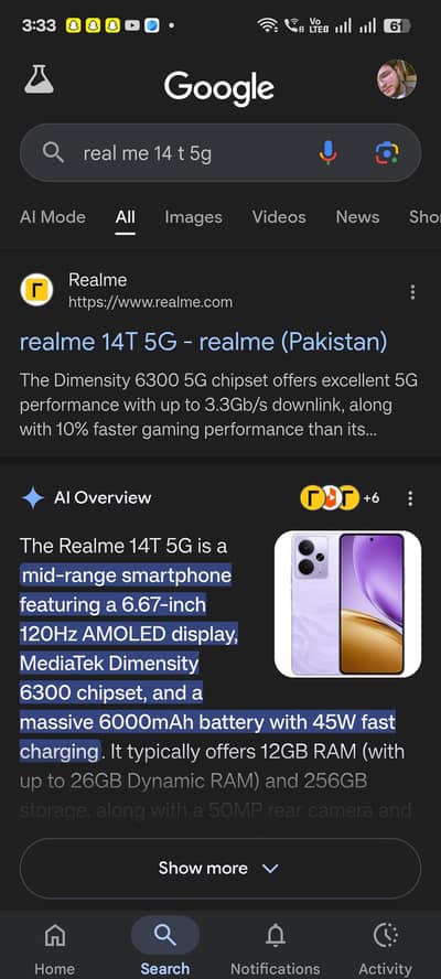 realme 14 T 5g PTA approved
