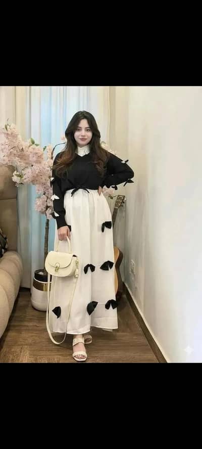 2 Pcs Women's Stitched Chiffon Hand Work Maxi Suit