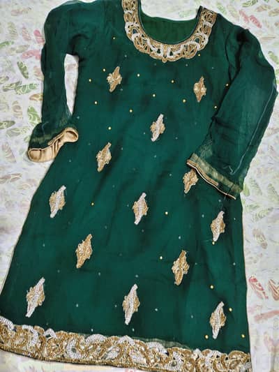 3 piece party wear dress with Gharara